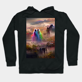 2 PSYCHEDELIC RAINBOW GHOSTS ON HALLOWEEN Hoodie